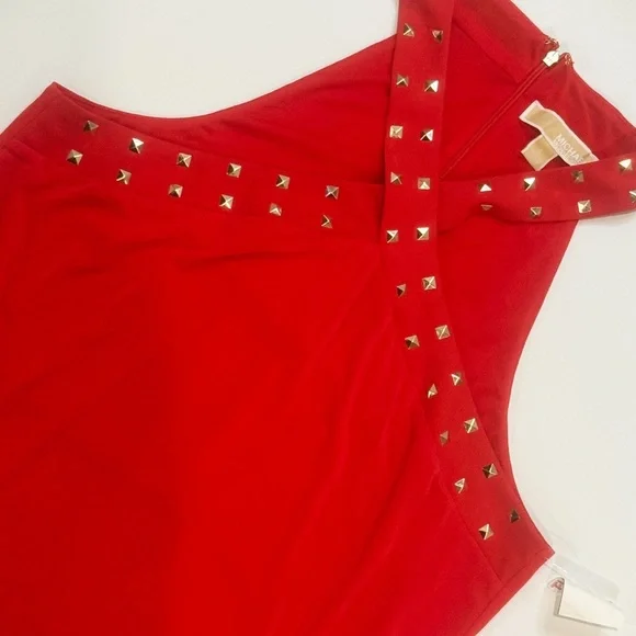 Michael Kors Red Studded Halter Top - Picture 3 of 6